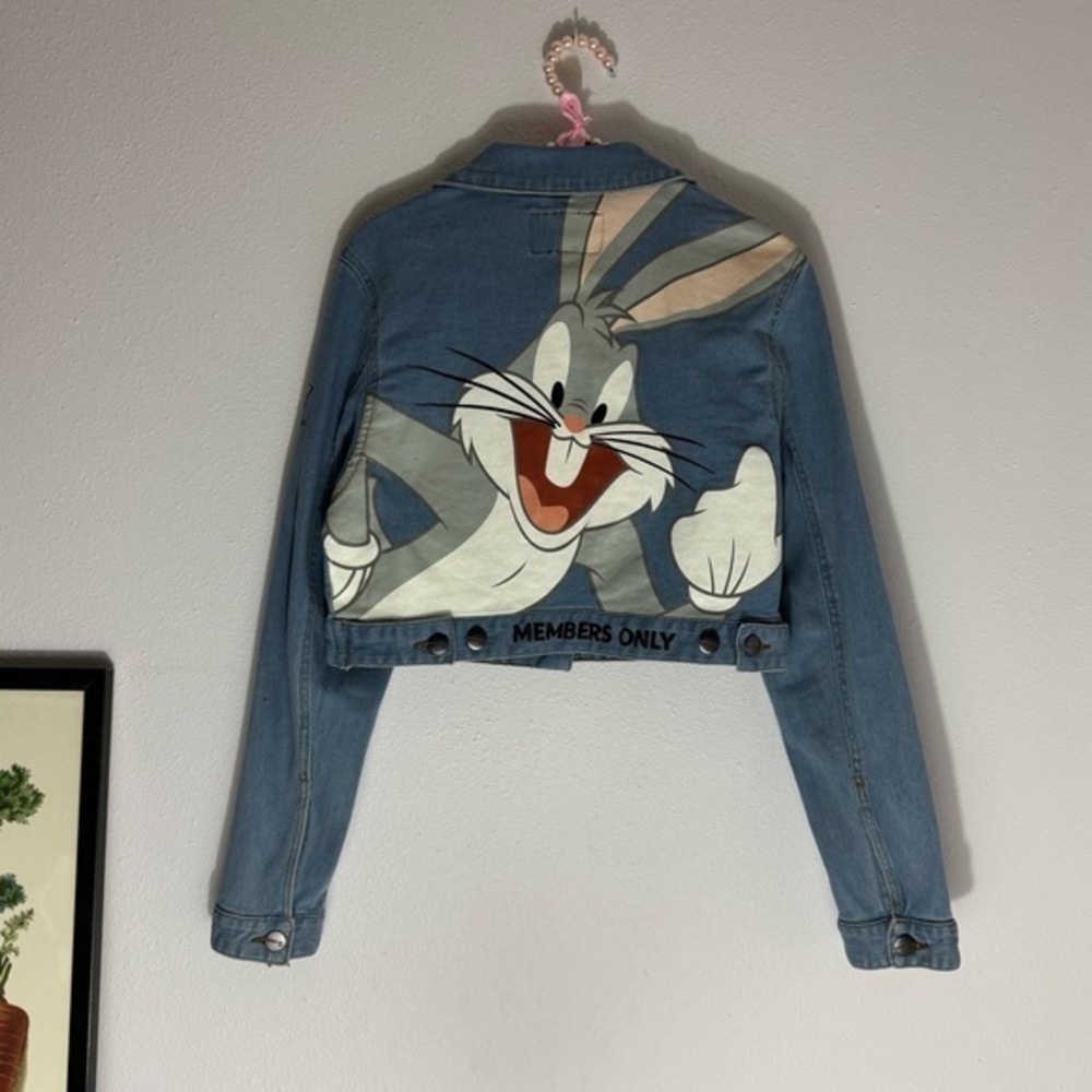 Looney Tunes Members Only cropped Bugs Bunny denim jacket size M